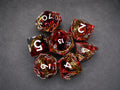 Set de Dés Nains — Résine Rouge & Transparente