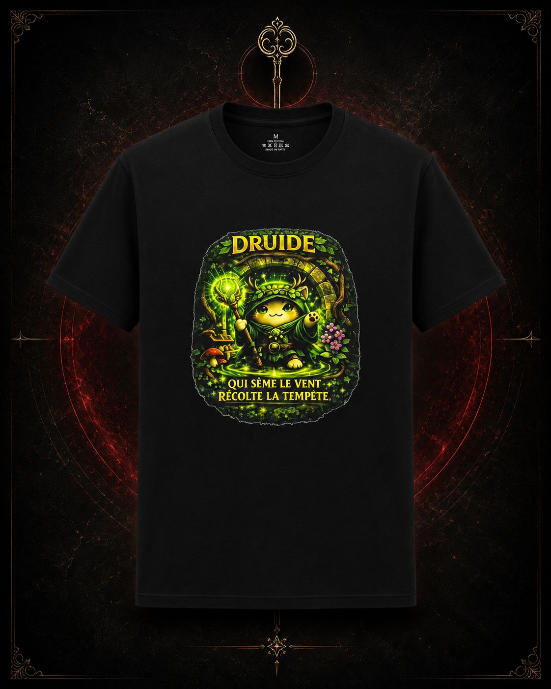 T-shirt Druide — Qui sème le vent, récolte la tempête